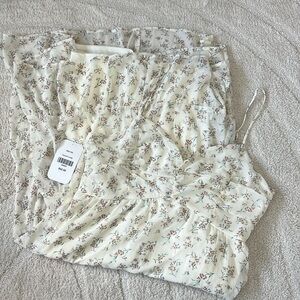 White cream floral dress